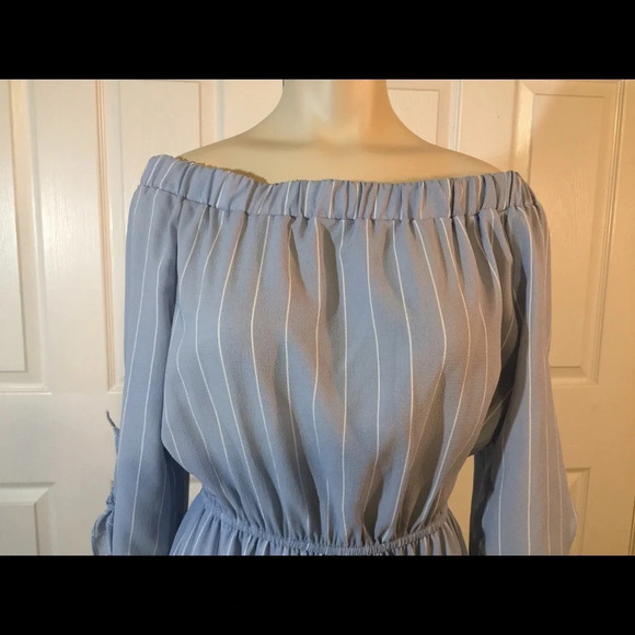 NWOT Soprano Striped Off the Shoulder Dress M - Picture 11 of 14